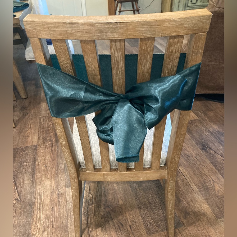 Satin Chair Sash Bow in Deep Emerald Green - 44 total sashes EUC